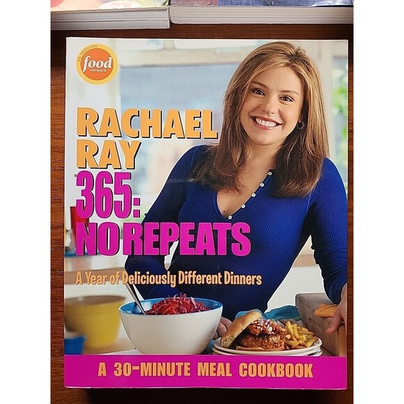 3 Rachel Ray Cookbooks - 30 Min Meals Get Real & 30 Minutes 2 & 365 Meals PBs - Picture 2 of 16